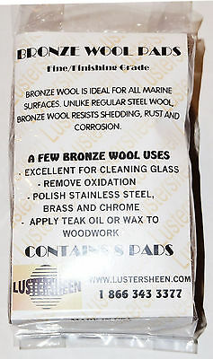 Lustersheen 8 Pad Pack Bronze Wool Grade Medium Fine