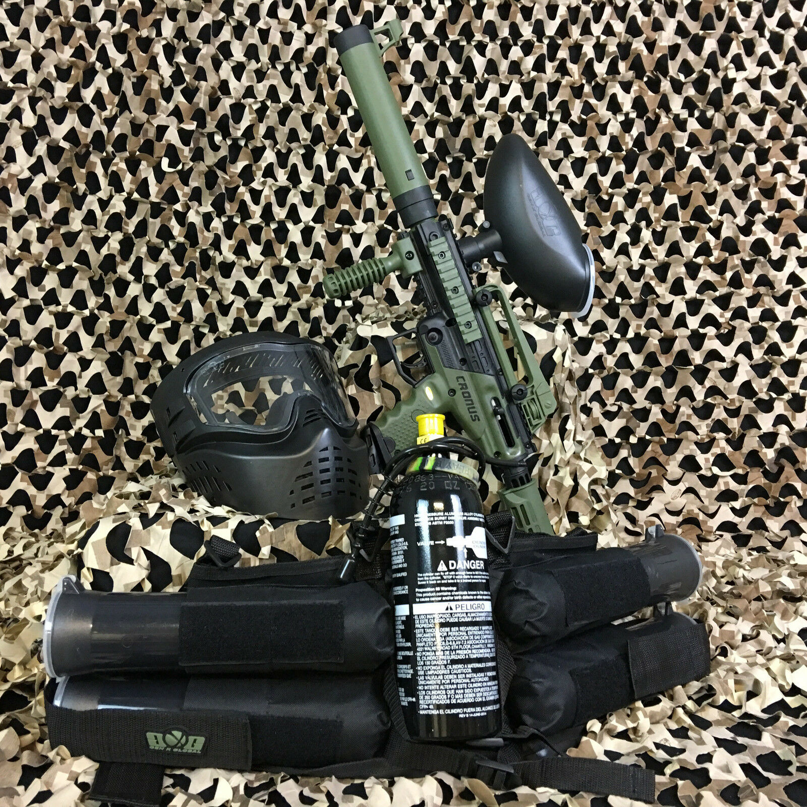 New Tippmann Cronus Tactical Epic Paintball Marker Gun Package Kit - Olive/black