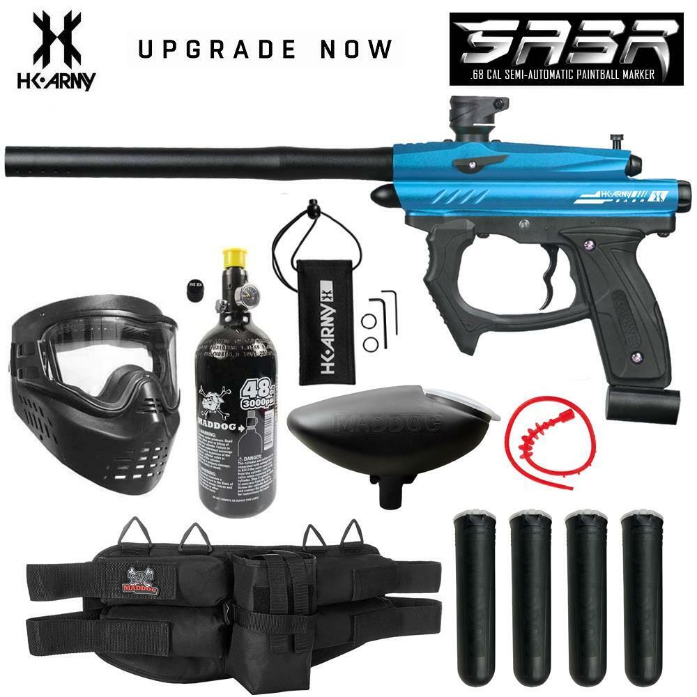 Maddog Hk Army Sabr Silver Hpa Paintball Gun Marker Starter Package - Blue