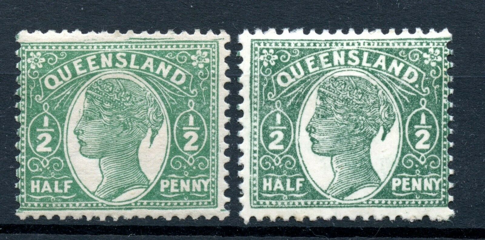 Weeda Australia - Queensland 101, 101a Mint Hinged, With & Without Moire Cv $88+