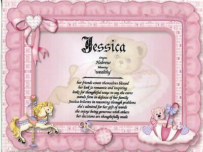 "baby Girl" Name Meaning Print Personalized (gift For Birth, Shower, Baptism)