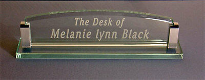 Glass Desk Name Plate - Includes Free Engraving!