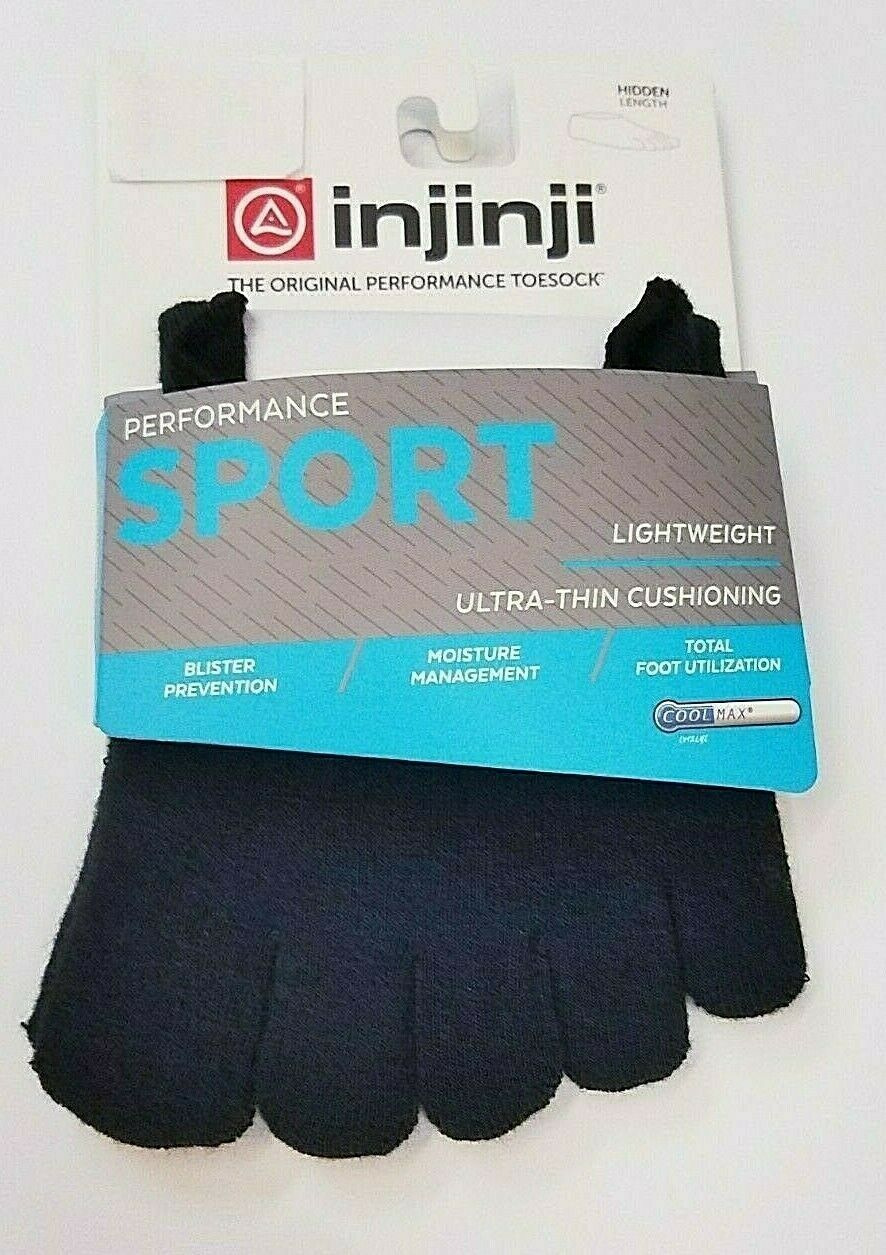 Injinji Sport Socks Lightweight Hidden Black