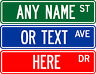 Personalized Custom Street Sign, 6"x24" (2-sided) Aluminum