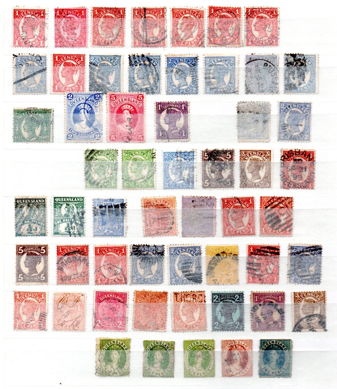 Queensland Old Collection Definitive Stamps Nice Used