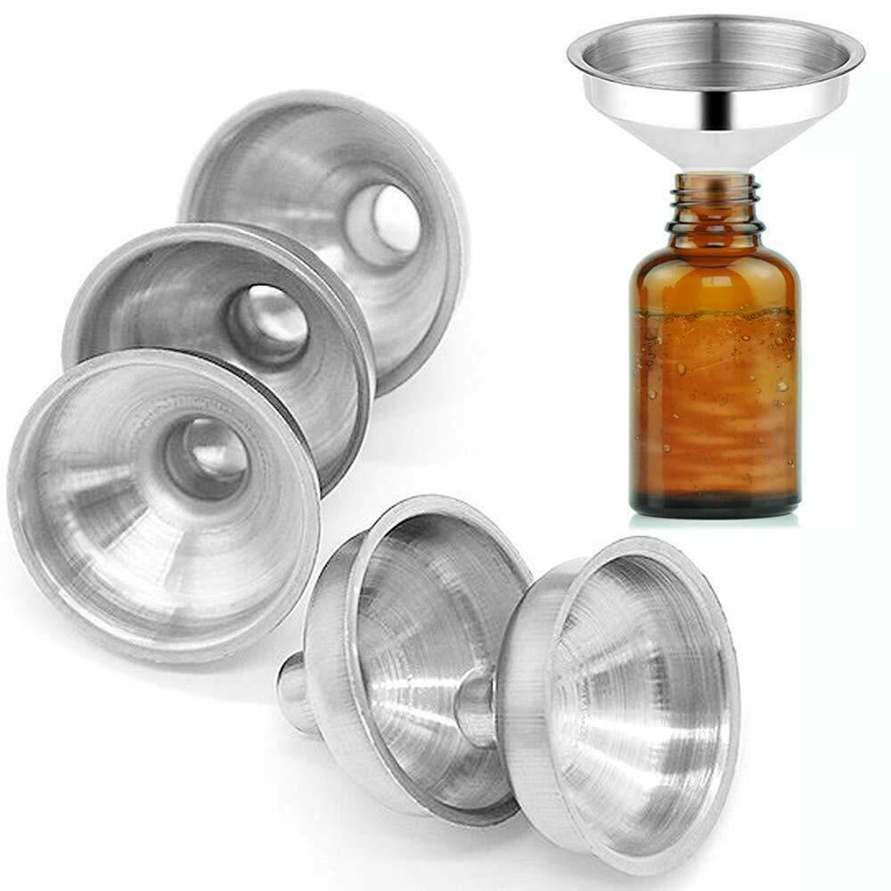 5pcs Mini Stainless Steel Funnel For Perfume Diffuser Bottle Liquid Oil Flask Us