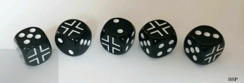 Axis & Allies German Iron Cross 5 Dice Set 16mm D6 RPG Germany WWII Army