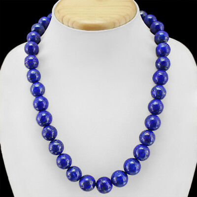 Finest Ever 700.00 Cts Natural Blue Lapis Lazuli Round Beads Necklace (dg)