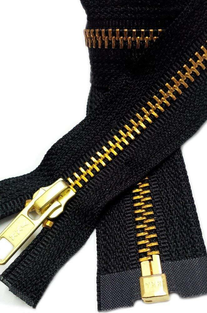 Medium Weight Jacket Zipper Ykk #5 Brass Separating 14" - 36" Made In Usa