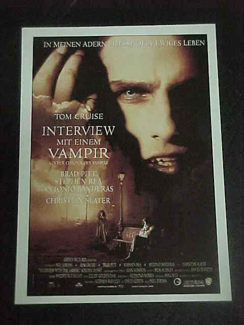 INTERVIEW WITH A VAMPIRE, film card [Tom Cruise, Brad Pitt, Christian Slater]