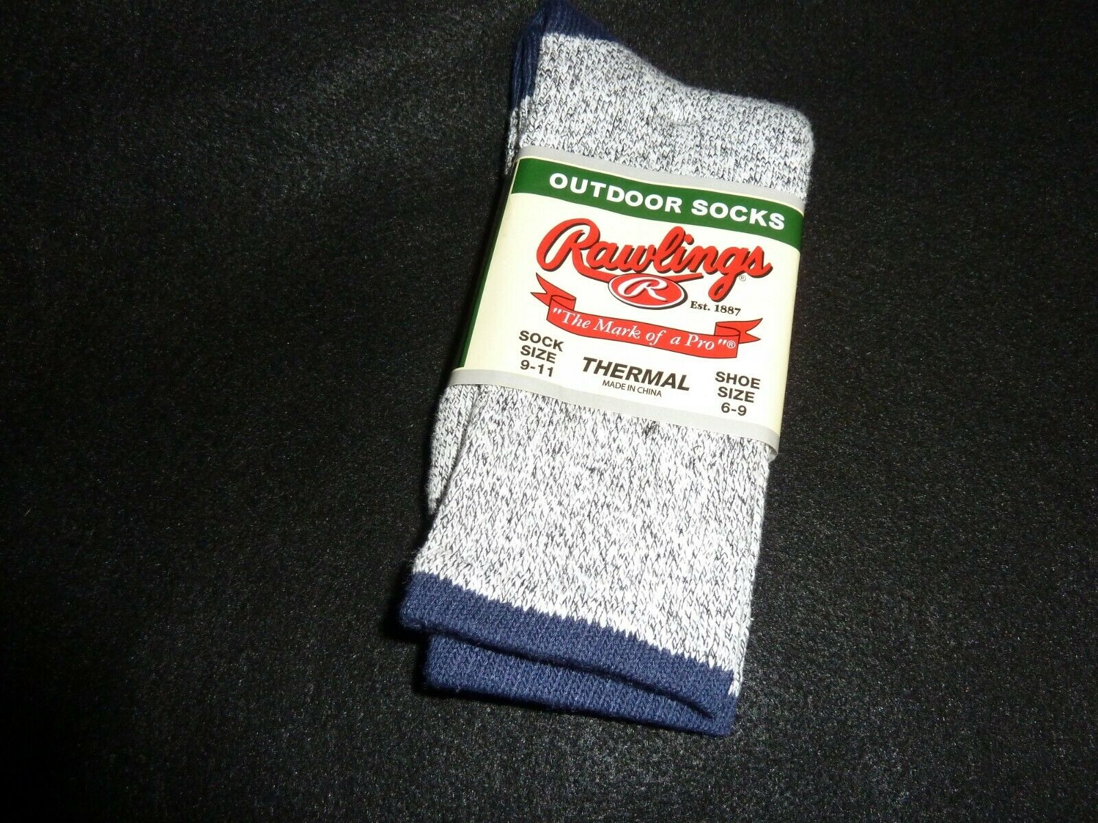 Rawlings Thermal Outdoor Socks Womens Sock 9-11 Recycled Cotton New