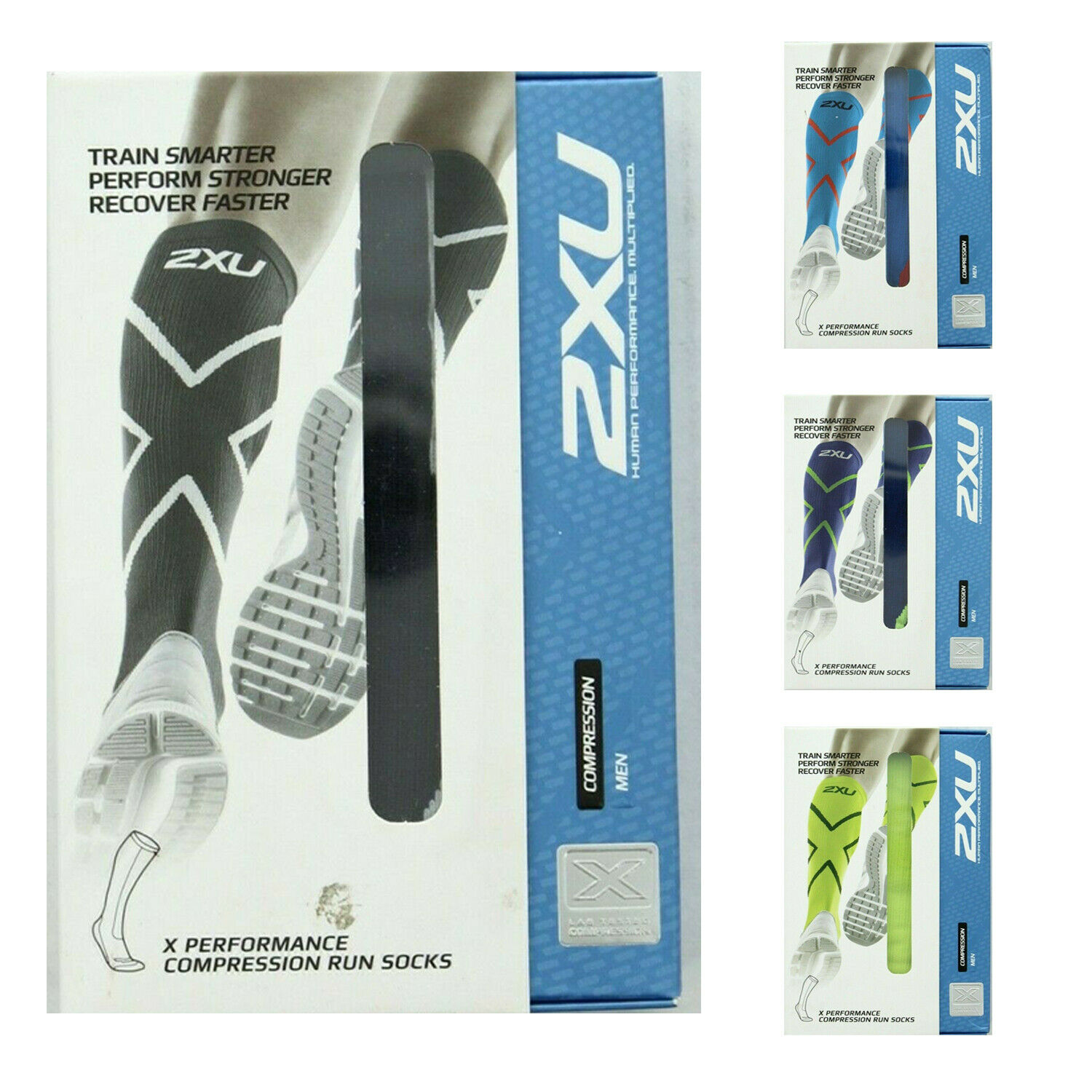 2XU Compression Run Socks, X Performance, Men's Muscle Recovery Sock MA4153e