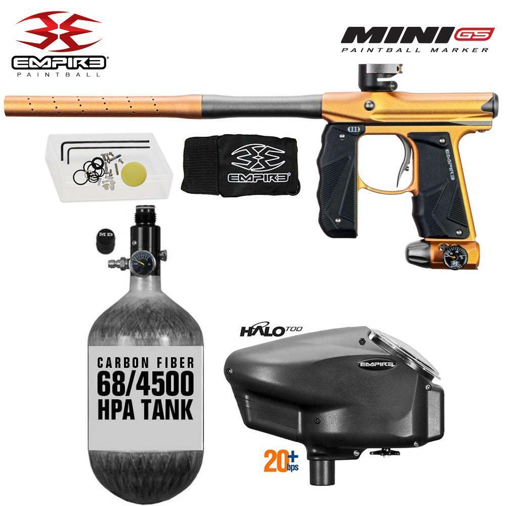 Empire Mini GS Full Auto HPA Paintball Gun Package C - Dust Gold / Dust Silver