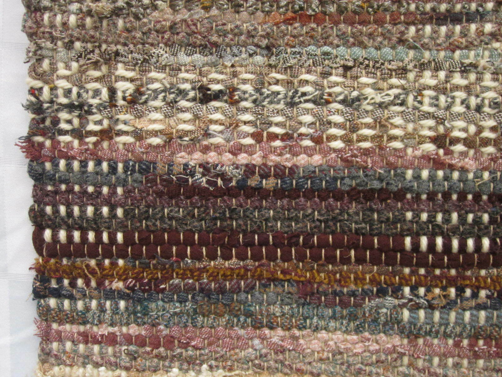 Artisan Variegated Loomed Wool Rag Rug 64 X 29 New Studio Made Rare Pattern