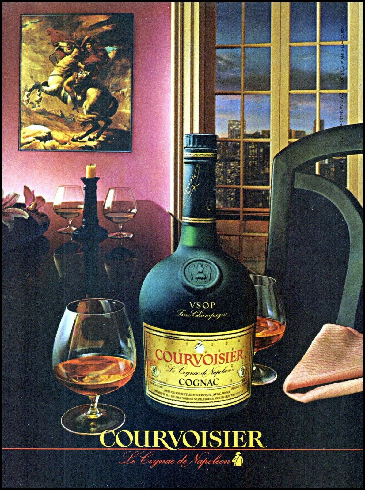 1985 Courvoisier Cognac Bottle City Window View Vintage Photo Print Ad Ads15