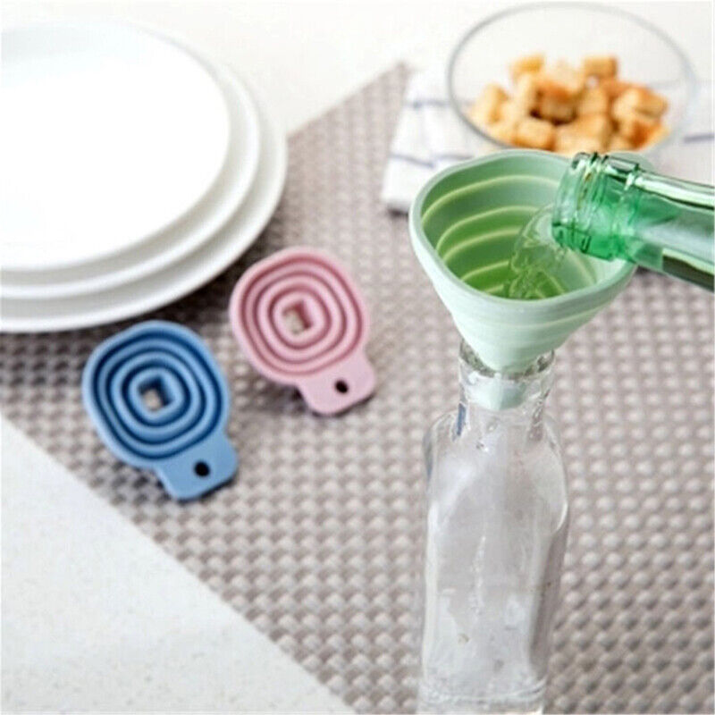 Silicone Foldable Funnel Water Bottle Hopper Kitchen Filter Liquid Transfer~NA